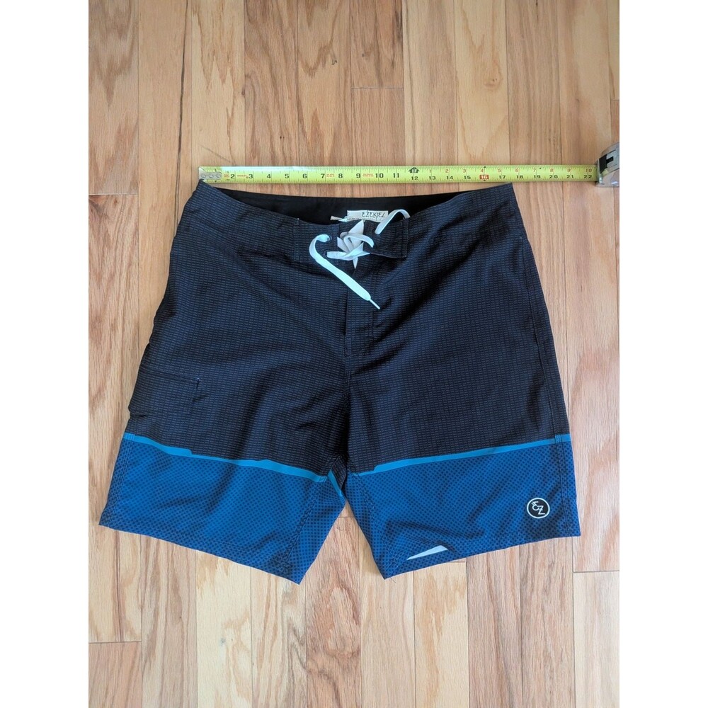 Ezekiel Boardshorts Blue Black Geometric Colorblock Size 36